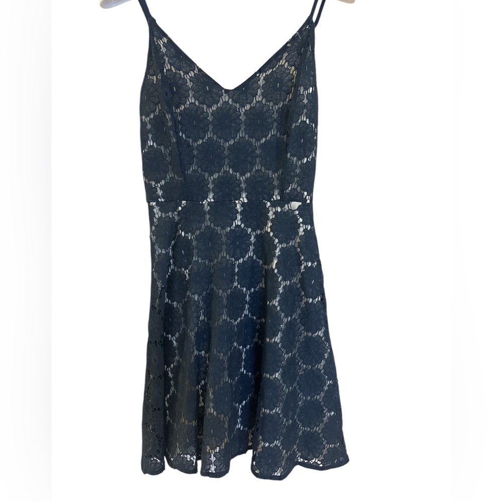 Women’s Altar’d State Navy Lace Skater Dress, Size S.